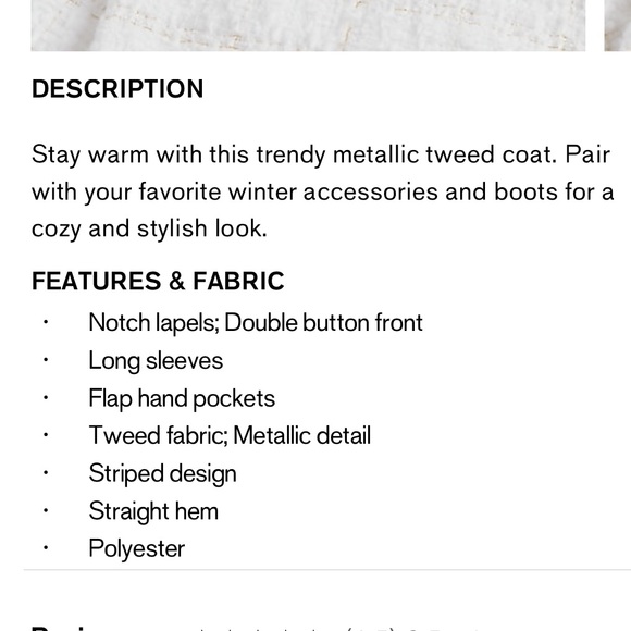 NWOT Express Tweed Overcoat Jacket Size Small - Picture 8 of 8